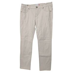 CABI Deconstructed Slim Boyfriend Vintage White Jeans Women's Size 12 NWT $118